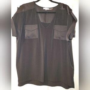 Calvin Klein Brown Boxy Short Sleeve Blouse